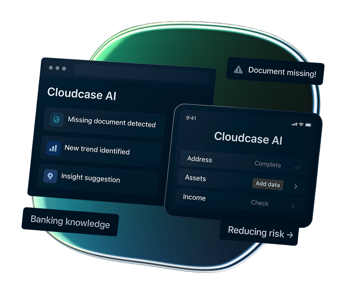 Cloudcase AI surfacing insights, missing documents, and recommendations